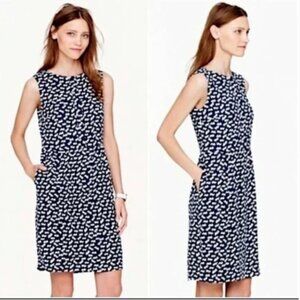 J. CREW Navy White Heart Print Dress (1404)